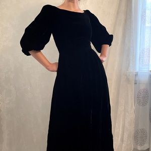 Black Velvet Gothic Maxi Dress